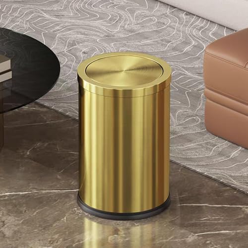 Caneca de basura dorada de acero inoxidable 9 litros miniatura 2