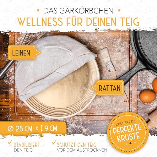 KRUSTENZAUBER Brotbacktopf mit Deckel und Gärkorb fürs Brot zu Hause backen – Ansicht 4