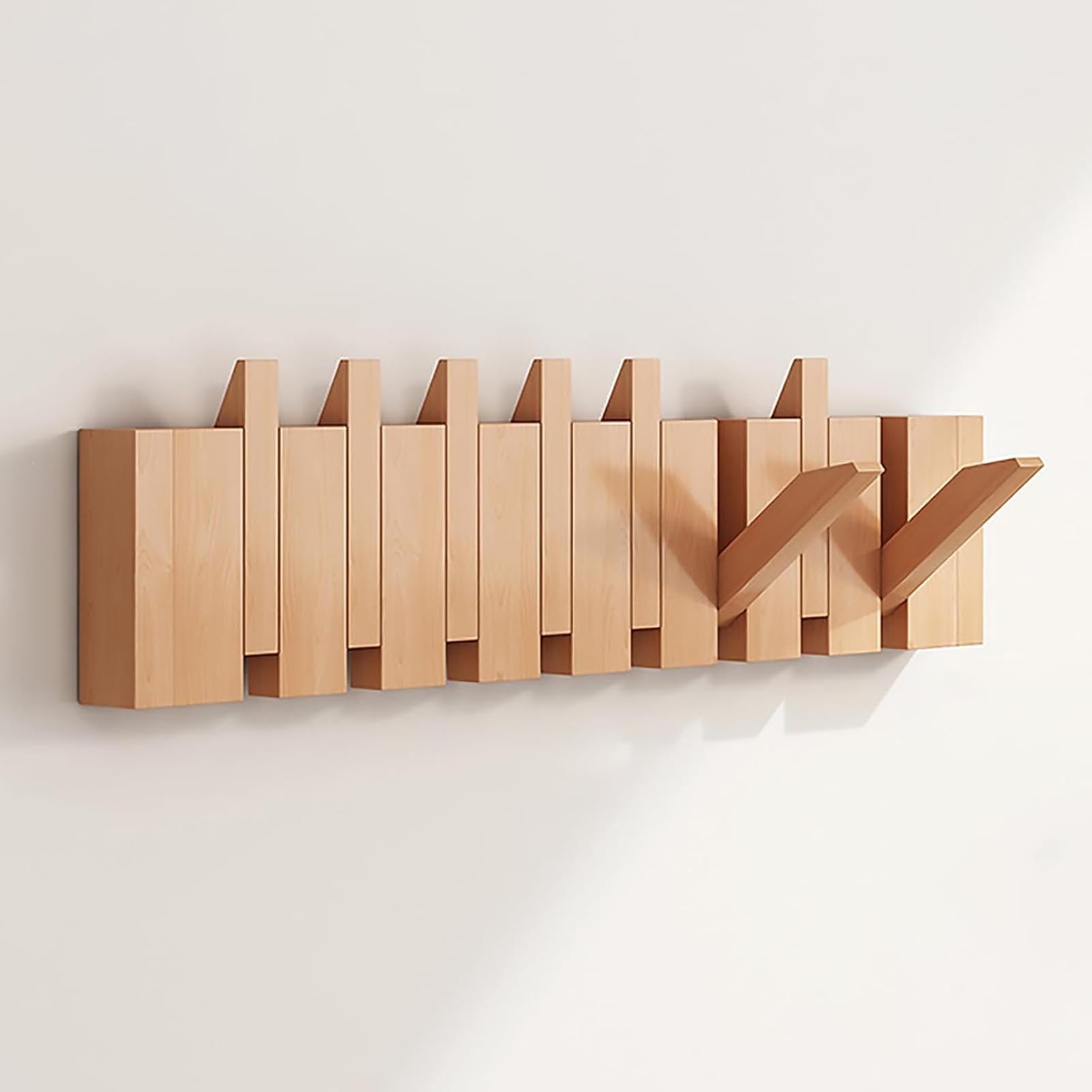 SVFOEBJM Coat Rack Wall Mounted Organizer - Entryway Storage with Hooks for Coats, Keys, Hats, Robes, Towels - Sturdy Space-Saving Solution
