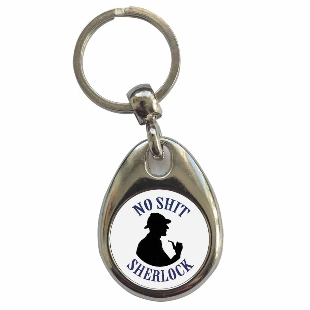 Ozorath Unisex Multicolour Sherlock Holmes No Sh*T Sherlock Keyring Keychain With Split Ring Attachment And Metal Key Fob