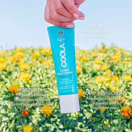 Coola Organic Face Sunscreen Spf 50 Sunblock Lotion, Dermatologist Tested Skin Care For Daily Protection, Vegan And Gluten Free, Fragrance Free, 1.7 Fl Oz. #TOP3