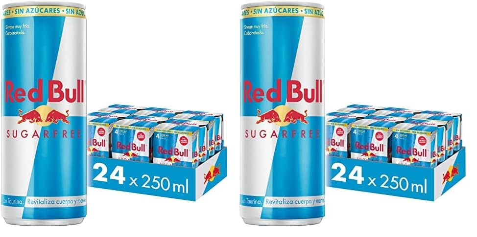 Red Bull Bebida energética sin azúcar, 250 ml, 24 Unidades (Paquete de 2)