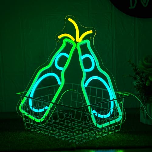 Amazon | Alkkign ビールのネオンマーク、バーのマークを点灯し、緑の