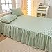 Odot Valance Fitted Sheet, Simple Style Fitted Valance Sheets Frilled Bed Base Valance Sheet Soft Easy Care Bed Sheet with Skirt, Fit Over Mattress & Down to the Floor (200x220cm,Green Gingham)