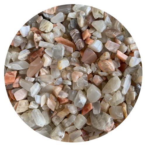 Image of Natural Semi Tumbled Moonstone Chips - Crushed Mini Crystals, Undrilled Gemstone Chips (2 Oz Lot)
