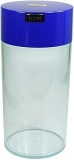 Tightvac - 5oz to 24 Ounce - Patented Airtight Container | Multi-use Vacuum Container Works as Smell Proof Containers for Herbs and Dry Goods. Blue Clear