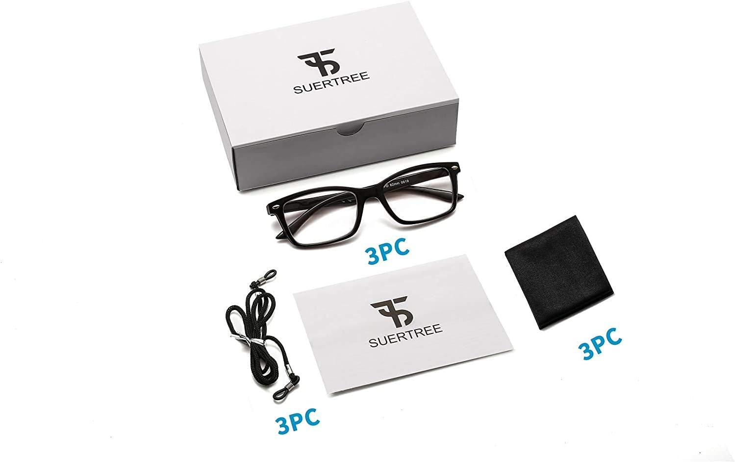Suertree Reading Glasses for Men Women 3 Pack UV Ray Eyeglasses Anti Glare Spring Hinge Readers Aid - Image 6