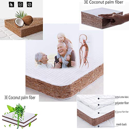 Wjxboos DSDSG Coir Mattress, 3E Coconut Palm Hypoallergenic Orthopedic Mattress Pad 5Cm Folding Sleeping Mat Firm Feel Latex Quiet Tatami Guest Bed-Black A 80X190Cm(31X75Inch) 26T thumb #2