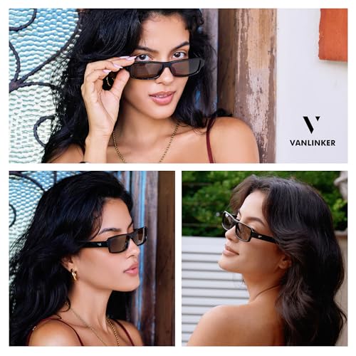 VANLINKER Retro Rectangle Polarized Sunglasses for Women Men Vintage 90s Small Trendy 2025 Sunnies VL98522