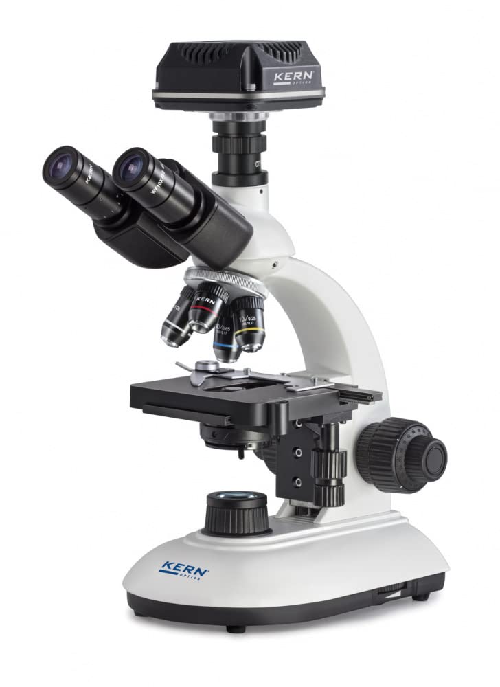 Kern OBE 104C825 - Microscopio de luz transmitida trinocular, 400 x luz transmitida