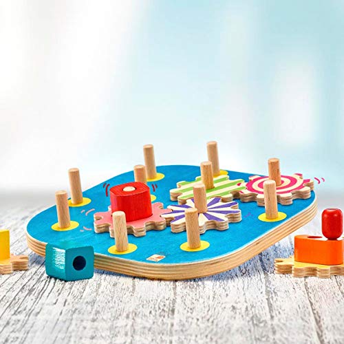 Jouet à engrenages en bois Selecta 62011, jeu de motricité durable