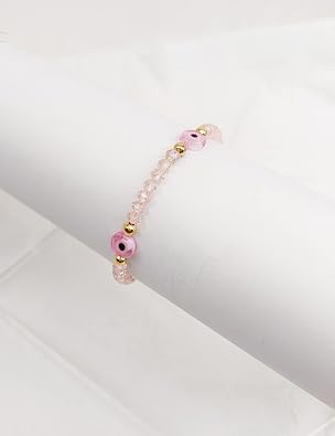Evil Eye Beaded Bracelets for Women - Amulet Blue Red Protection Bracelet - Good Luck Adjustable Strand Bracelets