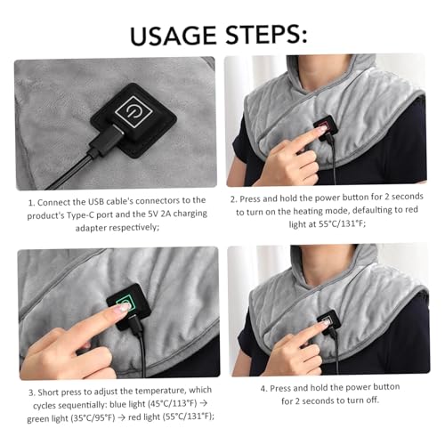 Coussin chauffant portable USB à diffusion thermique pour les épaules