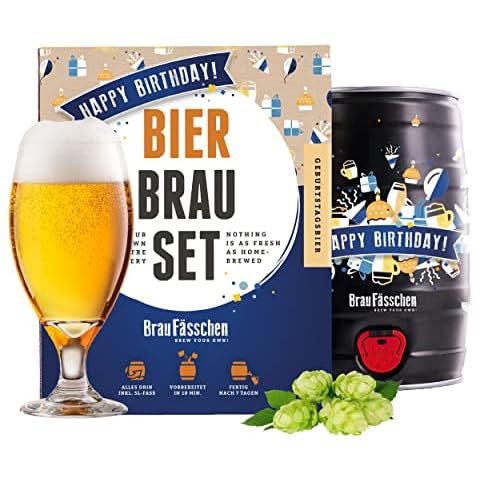 Braufässchen Bierbrauset zum selber Brauen | Geburtstagsbier im 5L Fass | Leckeres Bier In 7 Tagen gebraut | Perfektes Männergeschenk Cover