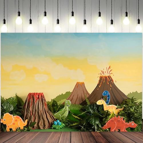 Fondo fotográfico vinilo 7x5ft tema dinosaurios miniatura 2