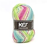 毛糸 Opal-オパール- オリジナルカラー6本撚り ぽっちゃり君 KFS174.シロップ/ピンク×ブルーグリーン系マルチカラー
