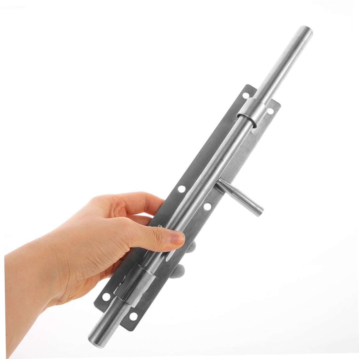 OSALADI Loquet de Verrouillage pour Portes en Bois et Chambres Résistant à L'usure en Acier Inoxydable Argenté, 2 Pièces, Haute Dureté Distance Trou 216mm
