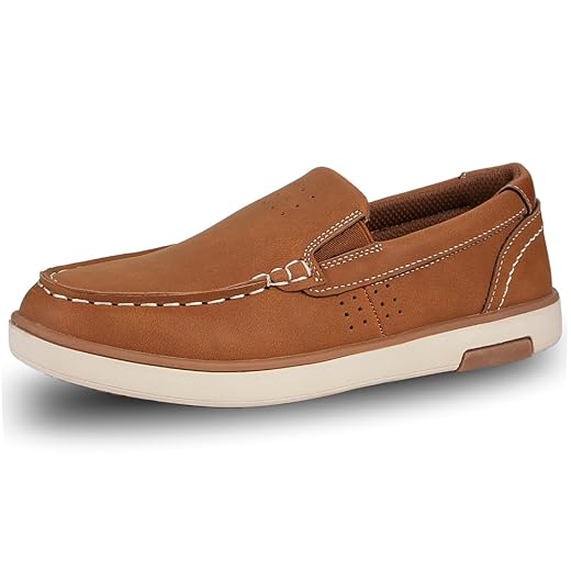 Deer Stags Boys' Booster Driving Moc Slip-On Loafer Flats Dress Shoes