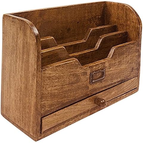 Geko Mango Wood Letter Rack with Drawer Cover