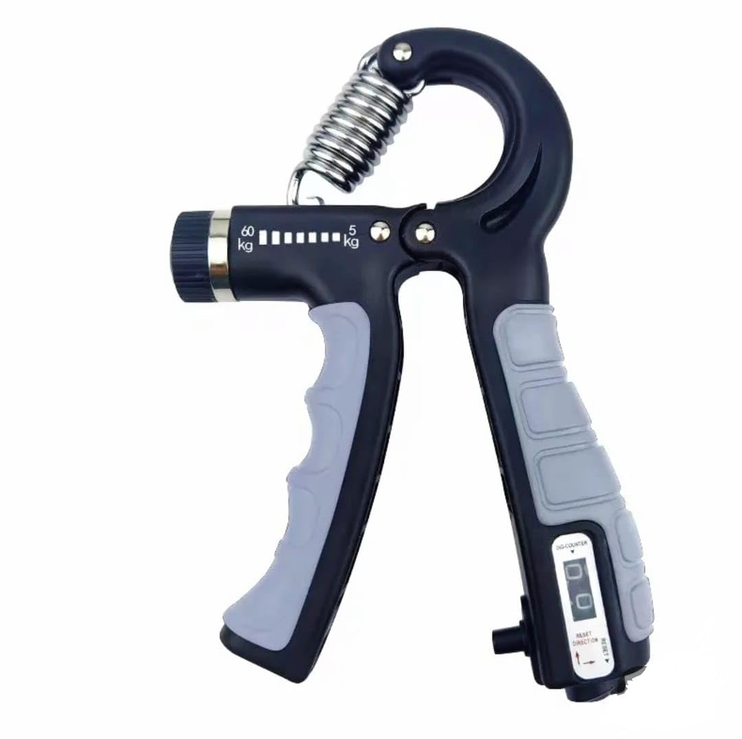 Grip Strength Train Adjustable Countable Hand Grip Strength Device (Black&Gray)