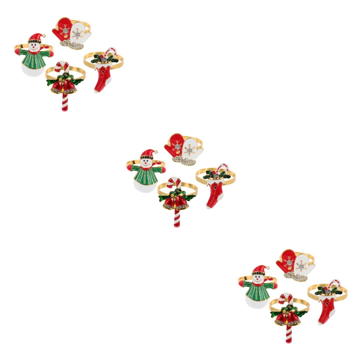 TOPBATHY 3 Sätze Weihnachtsserviettenschnalle Christmas Decorations Table Weihnachtsdeko Schreibtisch Perlmutt-serviettenringhalter Weihnachtsdecke Weihnachten Serviettendekor 4 Stück * 3