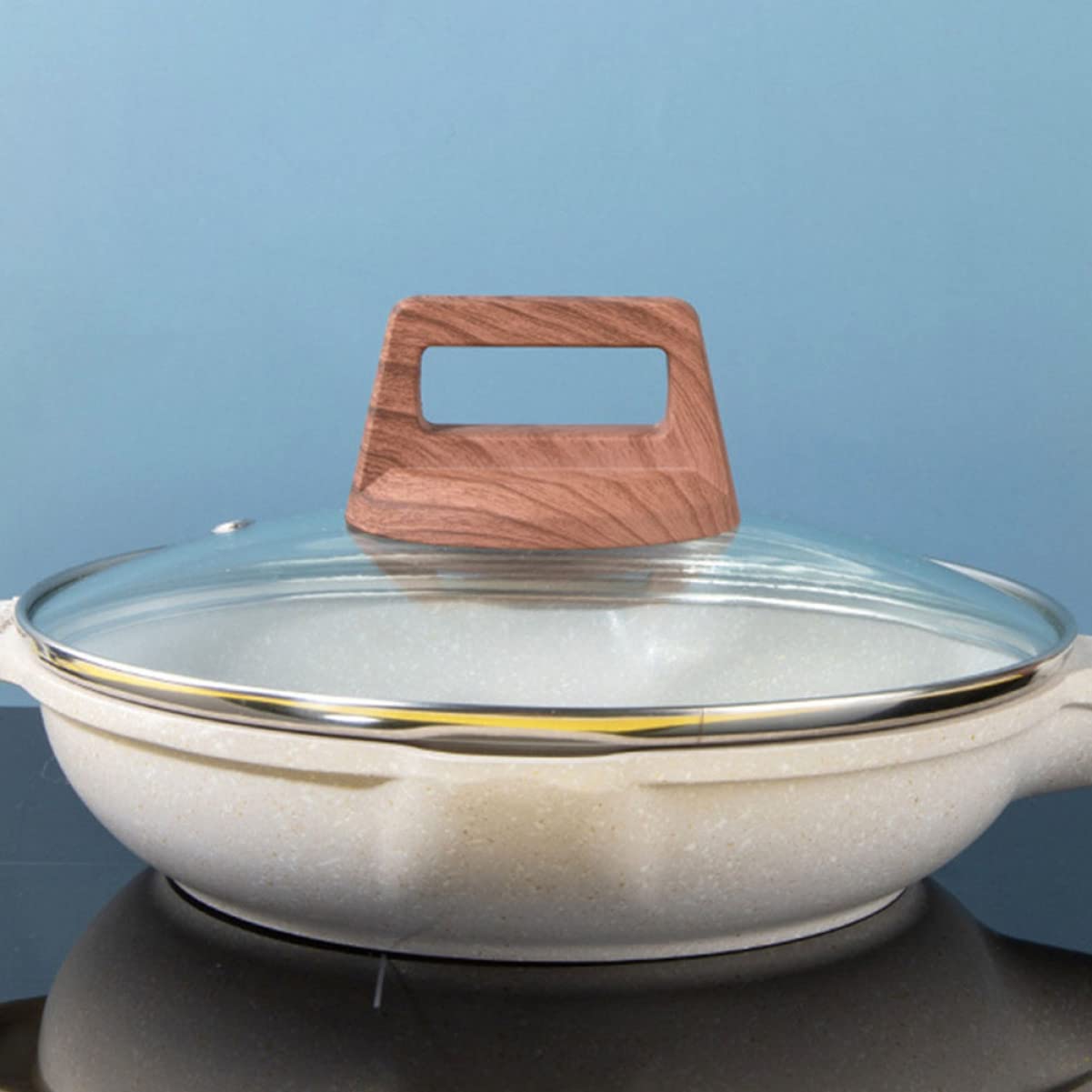 Tapa De La Olla De Vidrio Tapa De Sartén Olla De Cocina De Cubierta Para Wok a Prueba De Golpes Para Sartén Cubierta De Comida Redonda Universal Baquelita Cabilock