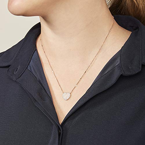 Fossil Women's Virginia Quartz Stainless Steel Horn Acetate Dress Watch, Rose Gold (Model: Es3716) Women's Mosaic Heart Rose Gold-Tone Stainless Steel Necklace #TOP6