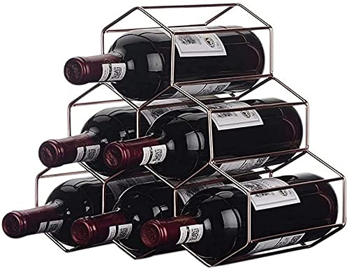 Soporte para 6 botellas de vino metálico portátil miniatura 1