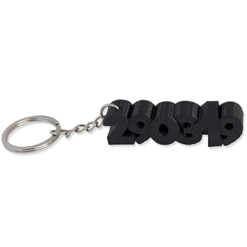 Personalised 3D keyring - 3D name or text on keychain – gift idea (Black)