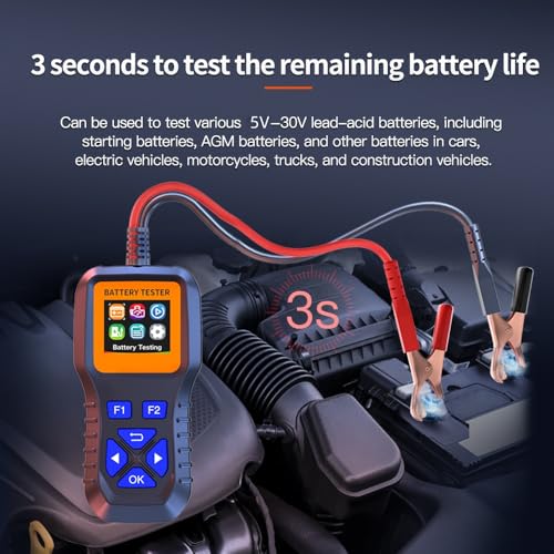 Image of Car Battery Tester 6V 12V 24V Load Tester 100-2000CCA Digital Starter Analyzer with Color Display, Charging & Cranking System Diagnostic Tool for Cars, Trucks, Motorcycles, SUVs, Boats, RVs