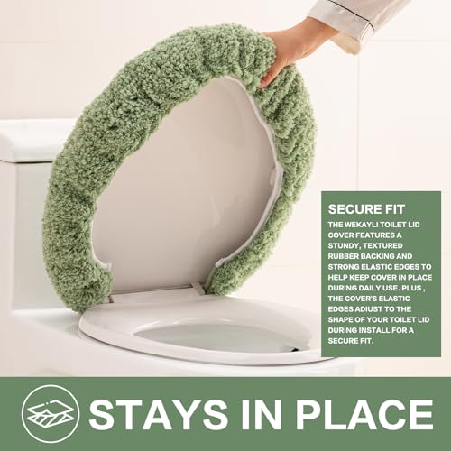 Image of Microfiber Toilet Lid Cover, 17.5 inchx15 inch Fits Round Oblong and Elongated