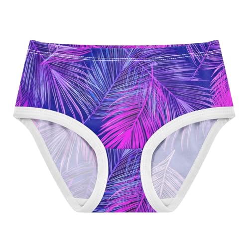 Purple Pink Palm Leaves Girl Panties Cute Girls Underwear Toddlers Cotton Stylish Briefs Undies Kids 2t