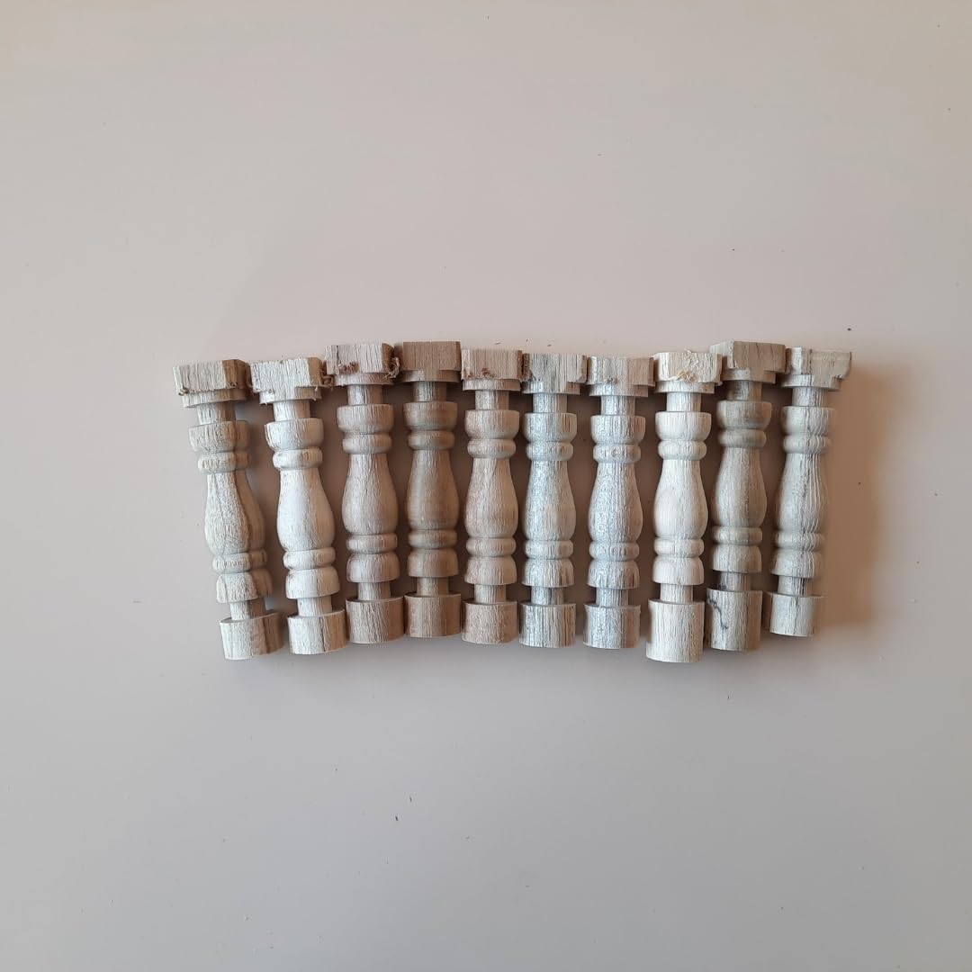 Teak Wood Small Baluster Spindles, Small Mandir Khambha, Solid Wood Small Gourd Pillars, Cabinet Support Column Applique, Temple Pillar (2 inch)-image-28