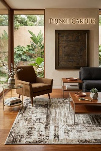 Image of 6 x 9 Feet Modern Carpet for Living Room | Non-Fade Soft Floor Rug for Hall & Bedroom | Easy Clean & Non-Slip Backing