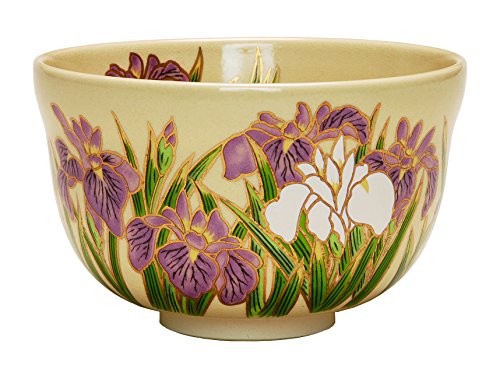 Miyachi Eikou Matcha Bowl, White, Size: Diameter 4.9 x Height 3.1 inches (12.4 x 7.8 cm), Ninsei Eiba, Presentation Box Included