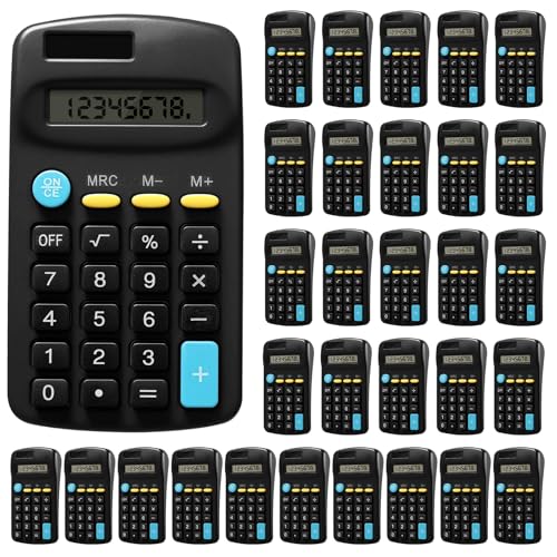 Calculatrice de poche solaire pour éviter les pannes de batterie lot de 30 pour l'école