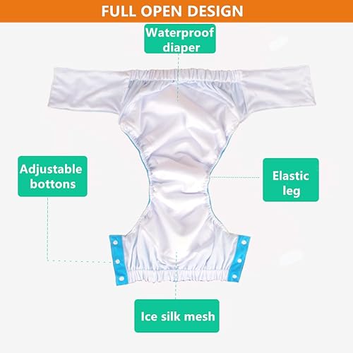 Miniatura 2 de WEEOATAR Pañal de tela unisex reutilizable para adultos, pañales de natación lavables, pañal de bolsillo ajustable para incontinencia con broches de