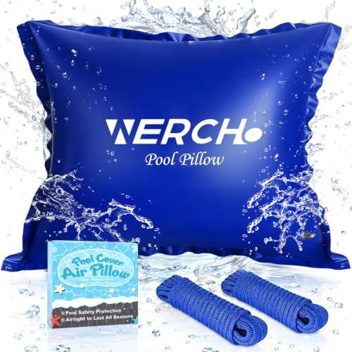 WERCHO Poolkissen Winter XXL Rechteckig Luftkissen Pool mit Doppelnaht zur Aufblasbare Poolabdeckung, Poolkissen für Aufstellpools Zubehör für Frost und Wetterschutz Inklusive 2x5M