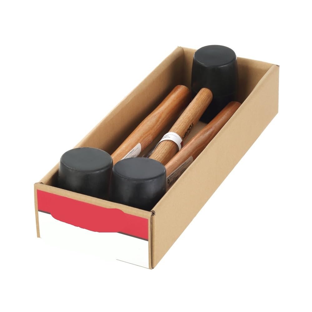 Paquet de 3 maillets en caoutchouc 16 oz avec manche bois léger Pour le travail du bois