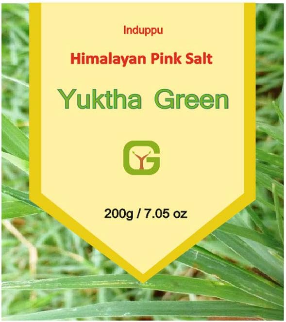 Yuktha Green Himalayan Salt | Rock Salt Pink | Indian Rock Salt | Sendha Namak | Kallu Uppu | Organic Rock Salt | Indu Uppu | - 200g/ 7 Oz