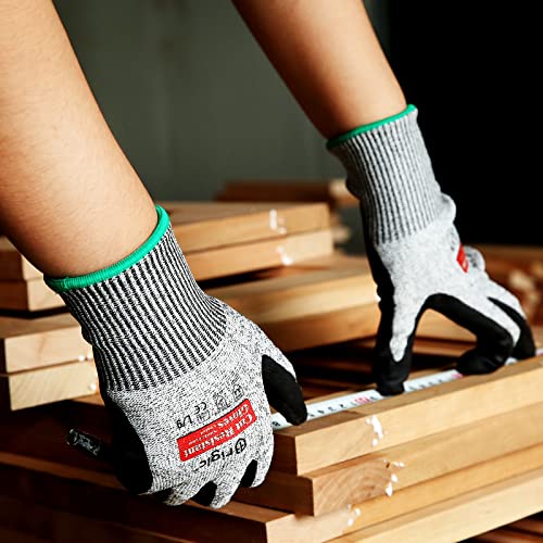 Brigic Level 5 Cut Resistant Gloves, Foam Nitrile Coating, Excellent Grip, Thin & Light, Breathable Abrasive, Comfortable Fit, Grey 10 (Xl) 1 Pair #TOP3