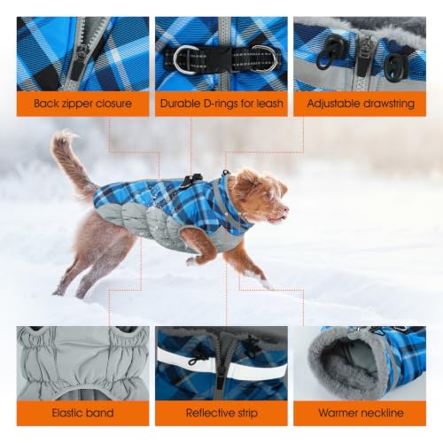 Image of Lelepet Dog Winter Coat Waterproof Small Dog Coat with Harness Built in