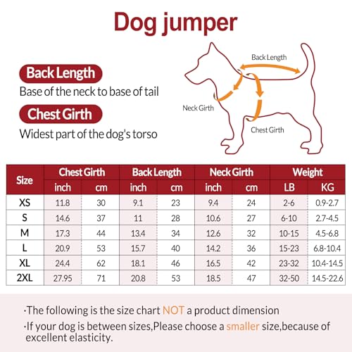 KONVINIT Hunde Weihnachtspullover Warm Strickpulli mit Weihnachtsdruck Elastisch und Pflegeleicht, Ideal für Mittelgroße Hunde