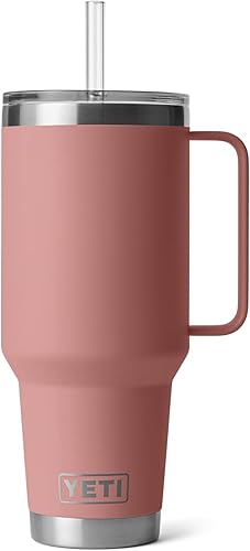 Miniatura 319 de YETI Rambler - Vaso de viaje con asa y tapa con popote, 35 onzas, vaso de agua de viaje, con asa, acero inoxidable, color blanco