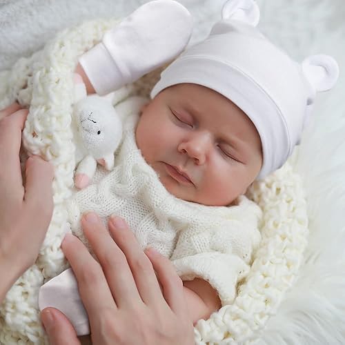 Miniatura 3 de BQUBO Newborn Baby Bear Ears Hats and Mittens Sets Preemie Cotton Caps Baby Boy Girl Infant Hospital Beanie