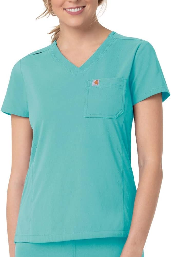 Carhartt Scrubs C12137 Women's Rugged Flex® Modern Fit Tuck-In Top - Image 2