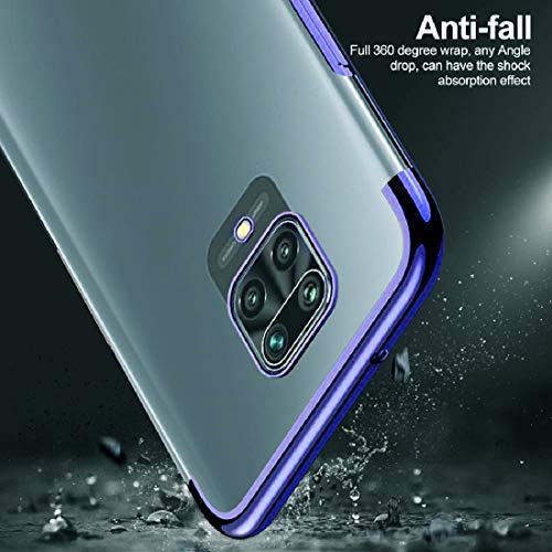 Image of Electroplating Shining Ultra Thin Soft Silicone Transparent TPU Mobile Back Case Cover for Mi Redmi Note 9 Pro /Redmi Note 9 Pro Max /Poco M2 Pro (Electric Blue)