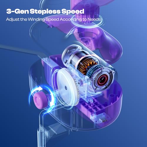 Image of Caydo A1 Max Electric Yarn Winder, 10oz Large Capacity Auto Yarn Spinner | Dual-Spring Strong Tension, Stepless Speed Smooth Yarn Cake Winding, Ideal Tool for Knitting & Crochet Craft Lovers Purple