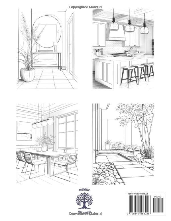 Modern Interiors Coloring Book: A Creative Exploration of Contemporary Spaces image 3