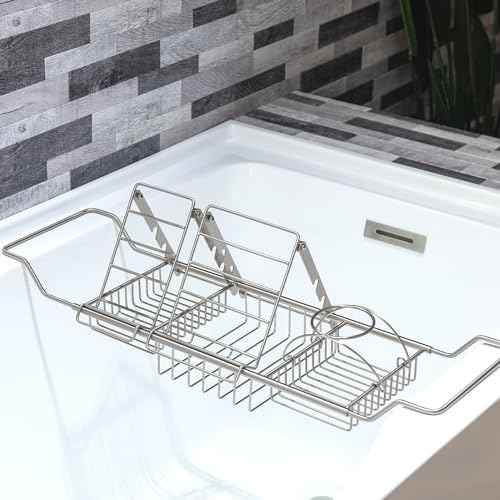 Woodbridge BATHCAD-BN Stainless Steel Extendable Bathtub Caddy Tray In Brushed Nickel Finish cover